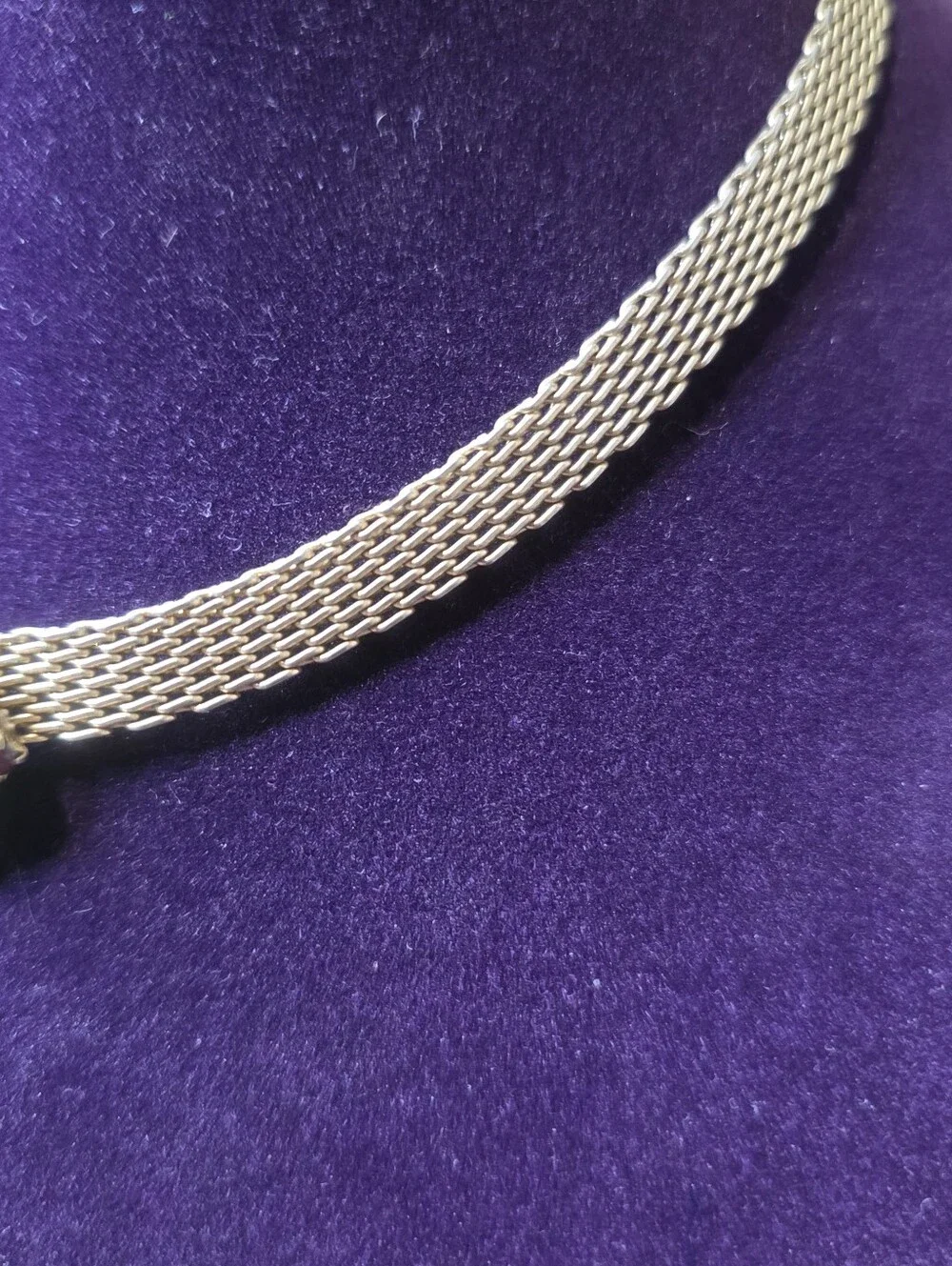 Vintage Attributed Juliana D&E Studio Girl Mesh Choker Green Cabochon 18